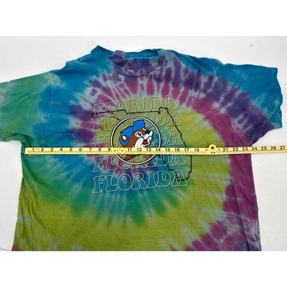 Buc-ees Tie-Dye Florida Graphic T-Shirt XL Cotton Unisex Colorful Spiral Design - Picture 5 of 5
